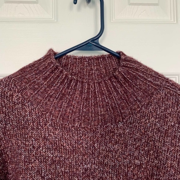 1. State Mock Neck Pullover Wool Blend Knit Sweater Burgundy XS - Picture 3 of 7